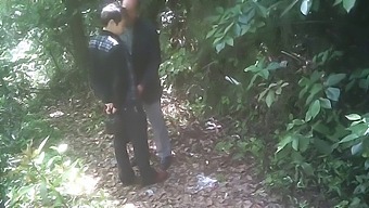 同性恋公园与爸爸和亚洲男人一起游弋