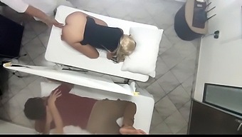 Beautiful Wife Gets Fucked By Masseuse While Cuckold Husband Watches