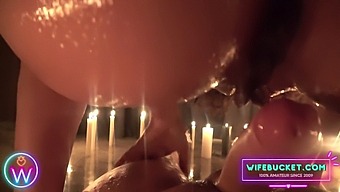 激烈的烛光三人行,已婚夫妇和妻子